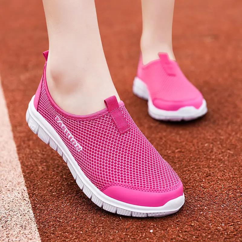 Fashion Sports Ladies Shoes Mesh Breathable Flat Women Footwear Slip On Sale Korean Luxury Offers Comfortable Offer Vulcanized For A H
