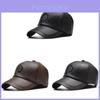 Cappello invernale da esterno per anziani con paraorecchie in pelle PU antivento, Cappellino da baseball con vestibilità regolabile