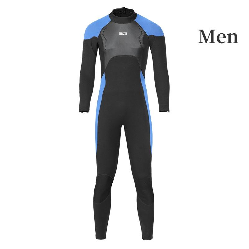 Mens Triathlon Wetsuit 3mm Neoprene Long Sleevele One Piece Wetsuit Ultra Elastic Diving Suit Open Water Swimming