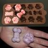 Silicone Chocolate Mold Dog Bone Cat Paw DIY Cake Baking Tool 14 -grid Temperature Resistance -40~ 230°C Pudding Jelly Mold