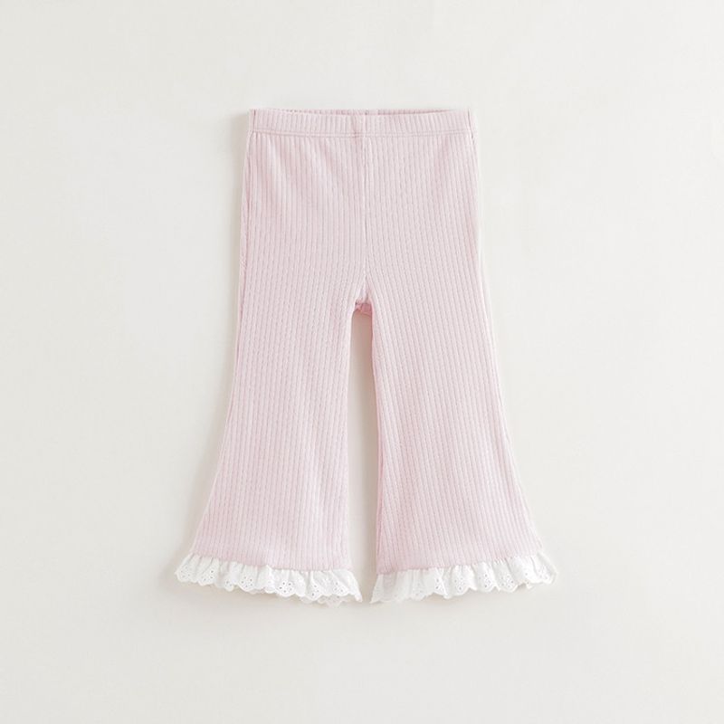 Mark Jenny Girls Sweet Embroidered Flared Pants Baby Leggings 2026 Spring New Style 250300 Pink 100