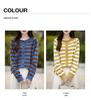 2024 Fall/Winter Pure Wool Color Block Striped Knit Cardigan - Women's Versatile Loose Fit