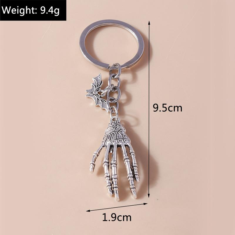 Cool Stainless Skull Hand Keychain Halloween Skeleton Claw keyring Pendants for Men Women Key Holder Handbag Decor Jewelry Gifts