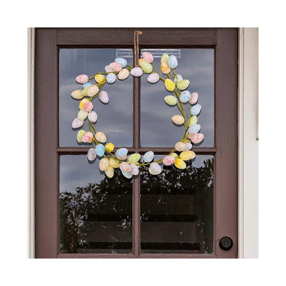 Easter Wreath Front Door 36cm Round Artificial Easter Garland Easter Egg Wreath Creative Spring Wreath Garland Easter Decoration for Front Door Bedroo