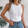 Damen T-Shirt mit V-Ausschnitt, ärmellos, einfarbig, für Damen, T-Shirt, Street-Strickmode