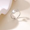 Hot-selling zir*****pen ring women's fashion simple wind moon butterfly diamond ring jewelry