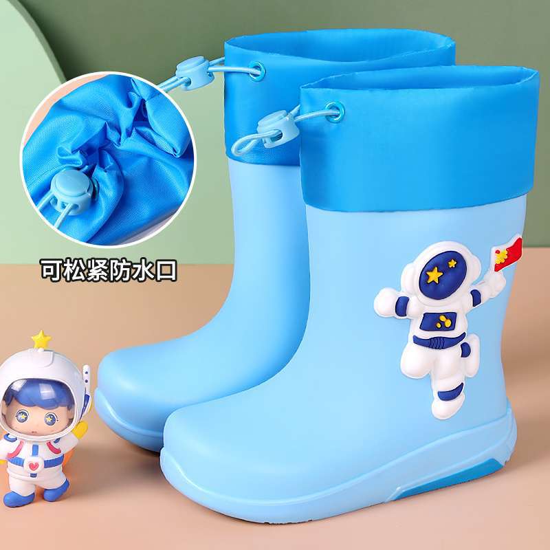 Kindergarten baby water shoes non-slip waterproof boots primary school students environmental protection rain shoes cotton cover removable boys and g