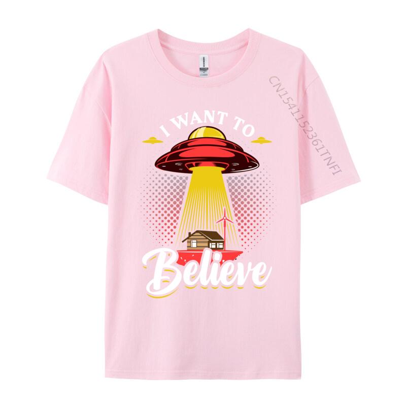I Want To Believe Intelligence Extraterrestrial Printed On Camisa T Shirts Autumn Tops Tees Faddish Cotton Casual Tshirt