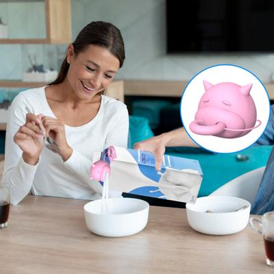 Anti-Spill Silicone Milk Cap Universal Carton Dispenser Leak-Proof Reusable Boxed Milk Diverter Funny Kitchen Gadget for Milk Lover