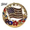 Patriotic Flower Brooch Pin American Flag Blooming Enamel Lapel Pin