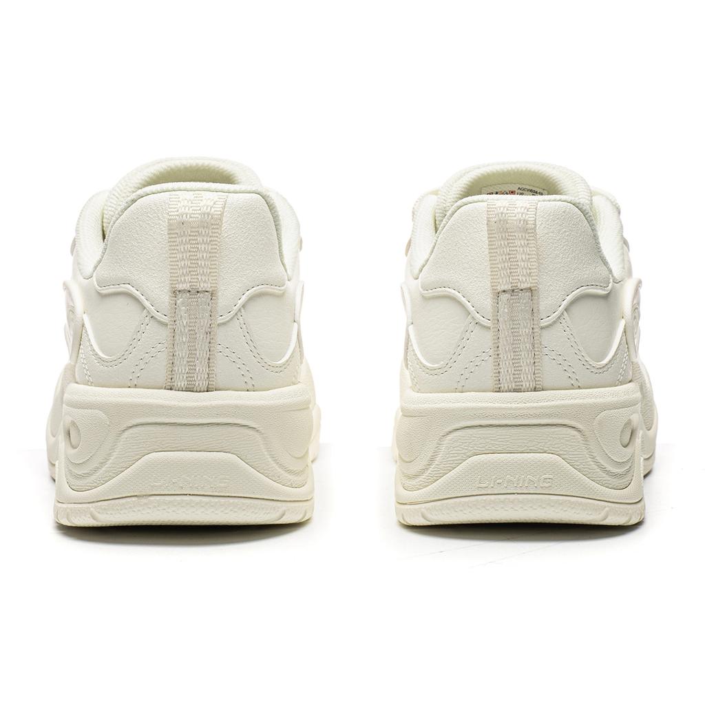 Li Ning Sports Life Collection Skateboard Shoes Women's Low Top Champagne White AGCW024-10
