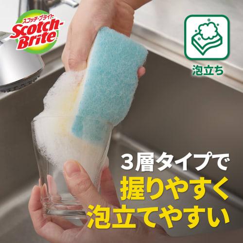 [Exclusive to .co.jp] 3M Sponge Kitchen Non-Scratch Antibacterial Foaming Yutaka Pink 6 Pieces WS-77KP-6P General Cleaning