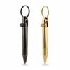 Multifunctional Brass Mini Ballpoint Pen with Keychain Portable Gel Pen Writing Pen School Office