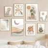 Bohemia Sun Rainbow Flowers Leaves Abstract Landscape Posters and Prints Wall Art Canvas Painting Pictures for Living Room Decor