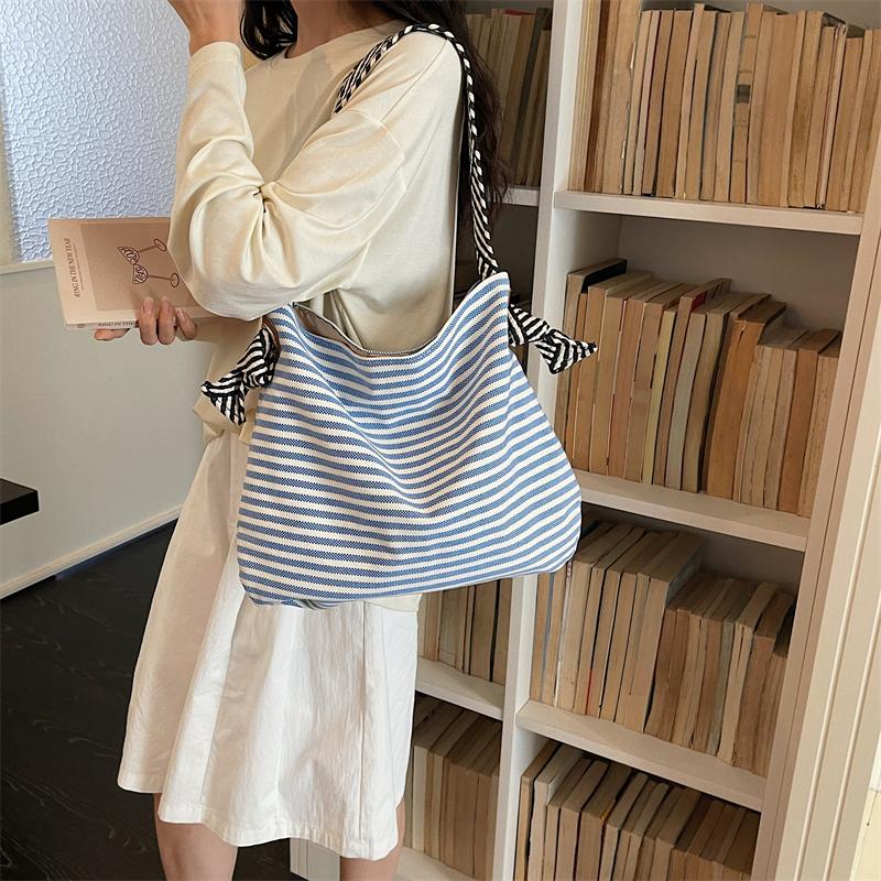 Sac Tote rayé grande capacité Sac à bandoulière pour femme Sac sous le bras