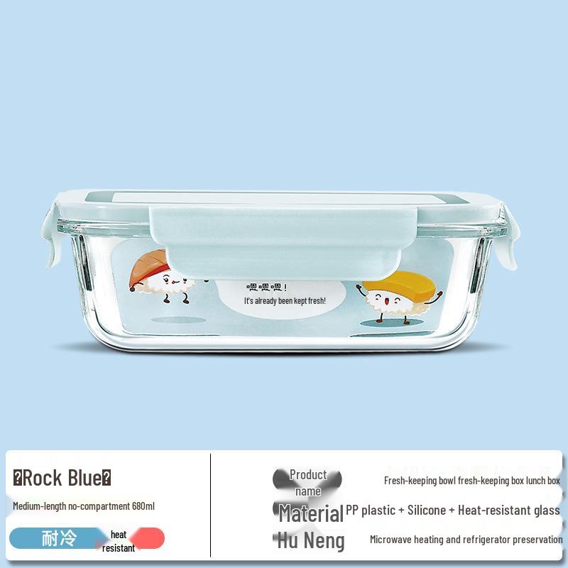 Ciotola Bento in Vetro per Microonde - Resistente alle Alte Temperature, Grande Capacità, Pranzo Ermetico
