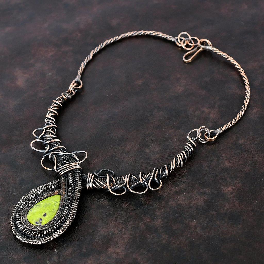 Stichtite Necklace Copper Wire Wrapped Necklace Stichtite Gemstone Jewelry Adjustable Necklace Handmade Copper Wire Jewelry Engagement Gift