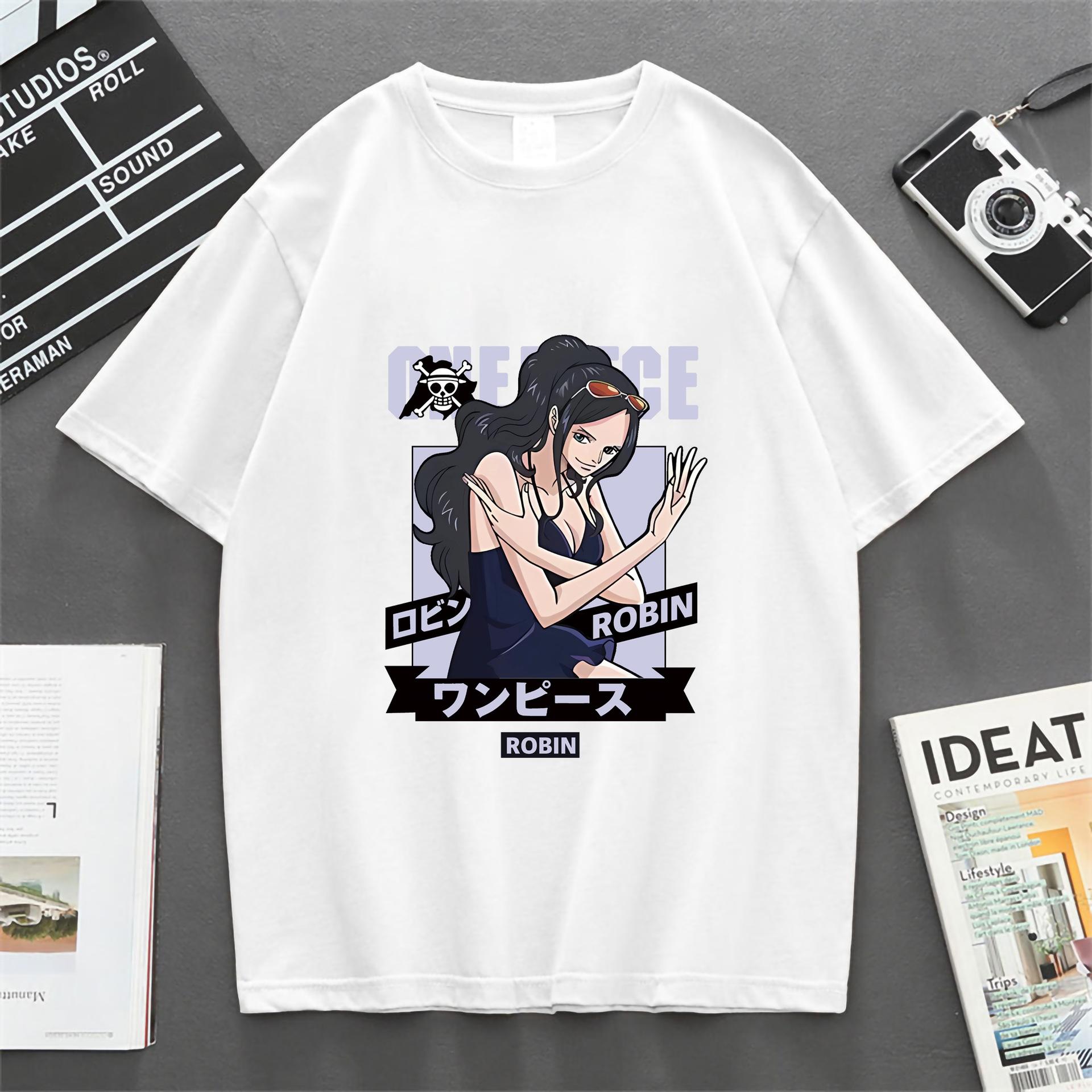 2026 Summer ONE PIECE Nico Robin Printed Loose Shortsleeved Cotton Tshirt Tide Pure Cotton Unisex Parentchild Clothing Y2k S