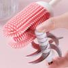 Cleaning Brush with Extended Handle Soft Food-Grade Silicone Head Baby Feeding Bottle Brush Family Bottle Cleaning Tool