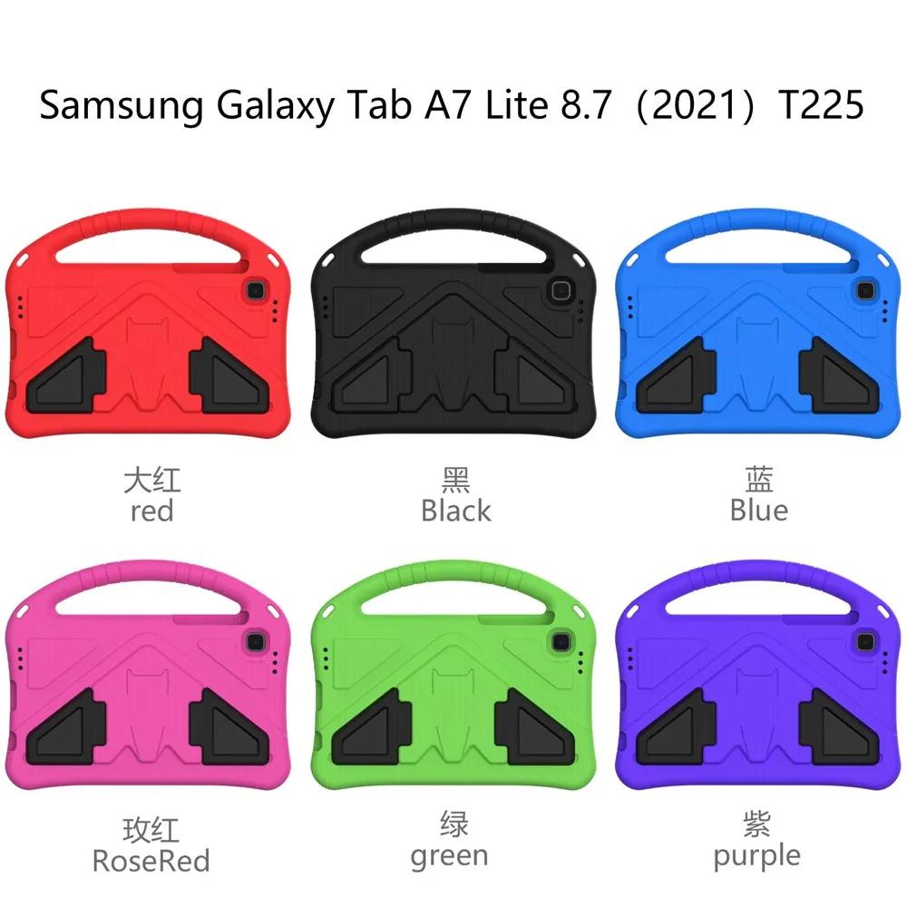 Kids Safe EVA Stand Case For Samsung Galaxy Tab A7 Lite 8.7 SM-T220 T225 T220 SM-T225 8.7inch Handle Childs Tablet Cover