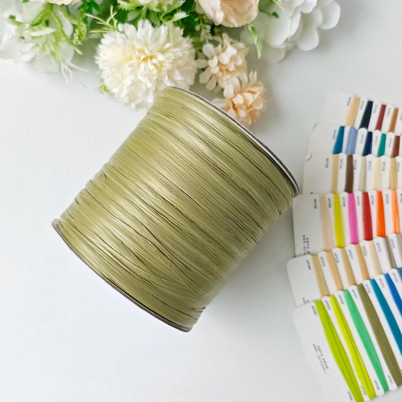 600M Raffia Strohgarn Häkelgarn für DIY Stricken Sommerstrohhut Handtaschen Kissen Handgeflochtenes Strohgarn