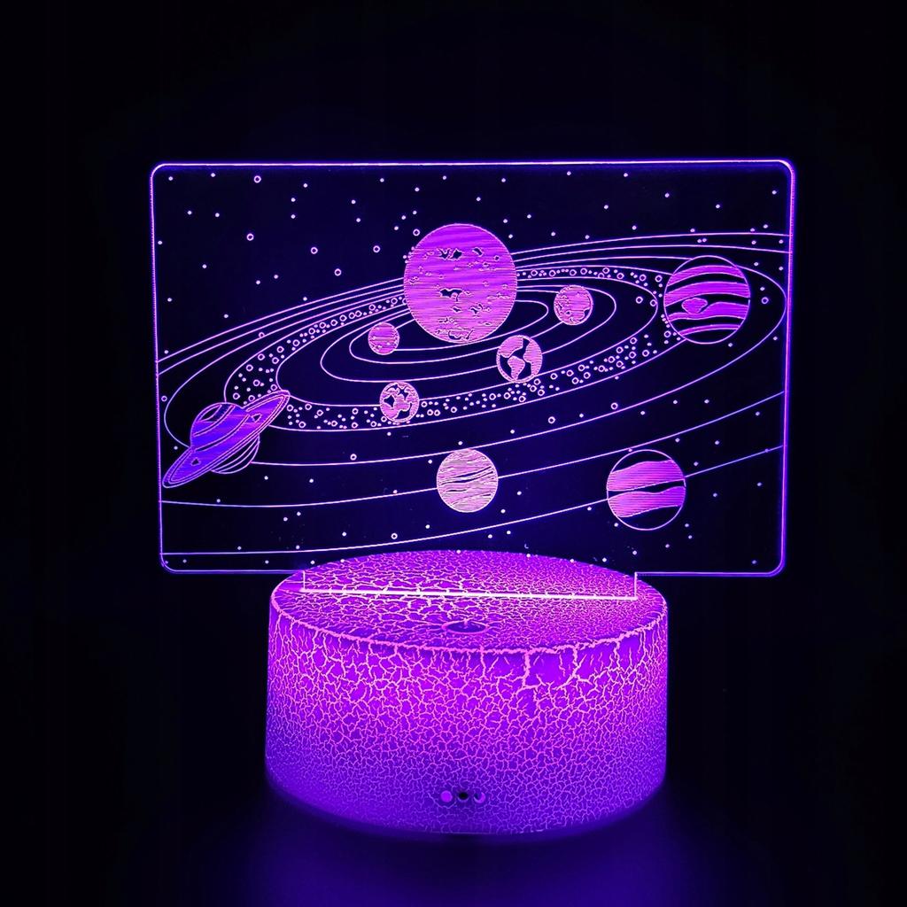 Night Desk Lamp For Children Galaxy Planets Space 3D 16 Led + Remote Control