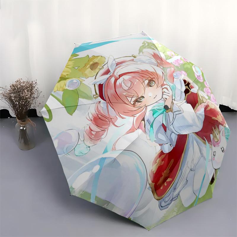 1pc Outdoor Umbrella with Anime Character Design - Automatic Opening/Closing, Portable 3-Fold Design, 8-Rib Iron Frame - Perfect for Fans, Travel