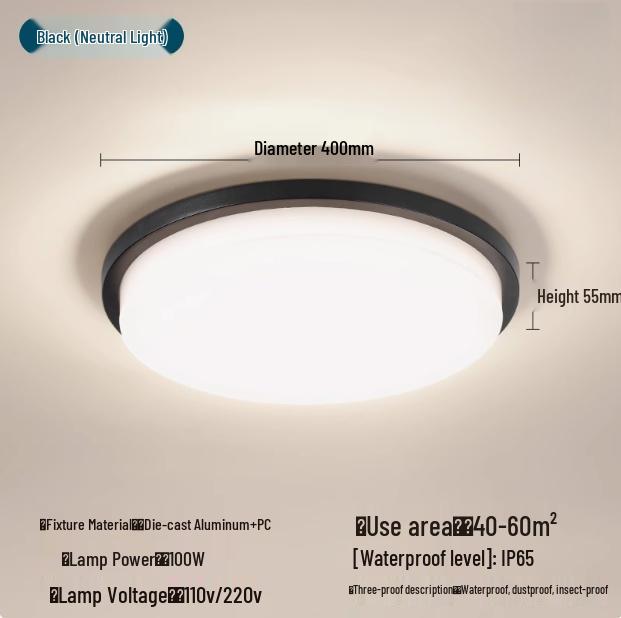 LED Waterproof Outdoor Light for Entrance, Balcony, Corridor, Terrace, and Gazebo