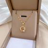 Titanium Steel Bag 520 Smart Light Luxury Temperament Gorgeous Full Diamond Necklace Women'S Versatile Collarbone Chain Titanium Steel Chain