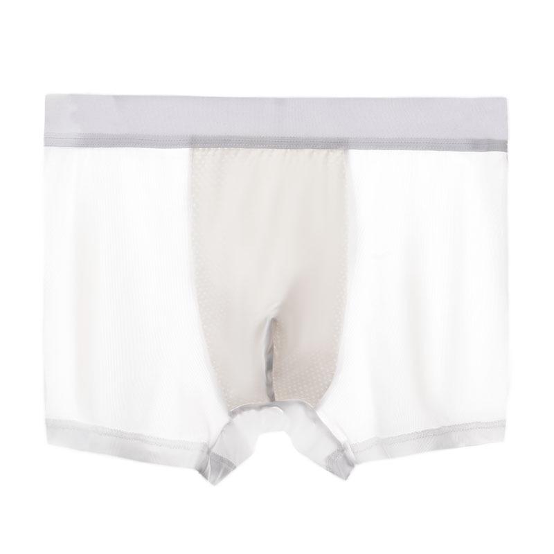 Ice Silk Seamless Men s Boxer Briefs - Breathable, Comfortable Summer Underwear with Waistband. XL белый