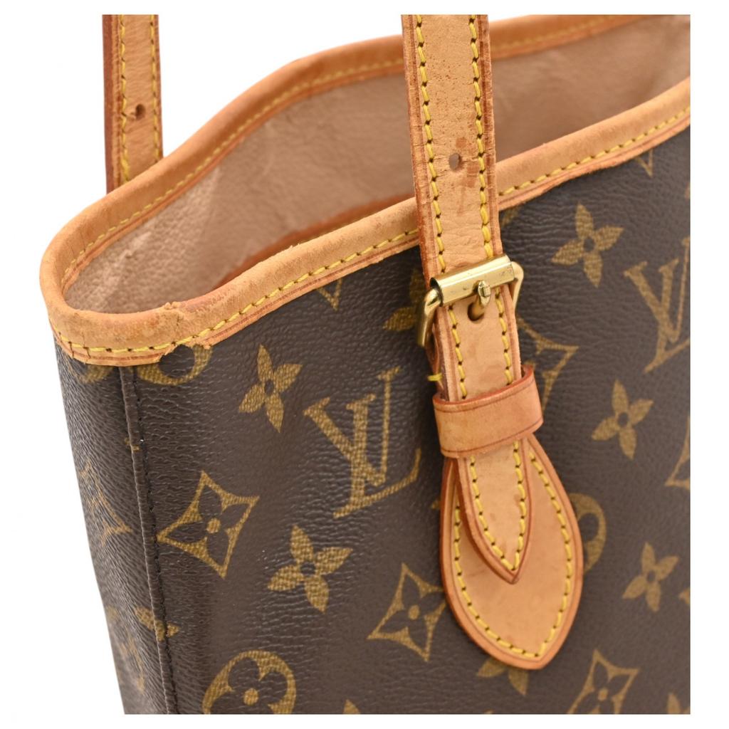 Auth LOUIS VUITTON Monogram Bucket PM Shoulder Bag Handbag Tote Bag PVC M42238 Lv2136cc