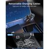 NEW 4 In 1 Retractable Car Charger 120W Super Fast Charge Car Phone Charger 2 Retractable Cables & 2 Ports Car Charger