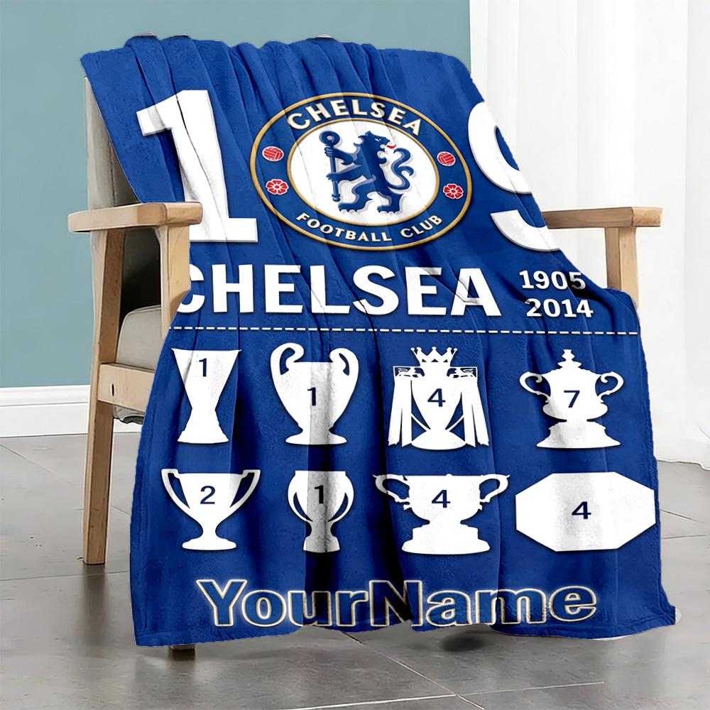 Chelsea Customize Your Name Blanket Multi-purpose Personalized Blanket Soft & Cozy for Office Bedding Chair Couch Four Seasons Universal