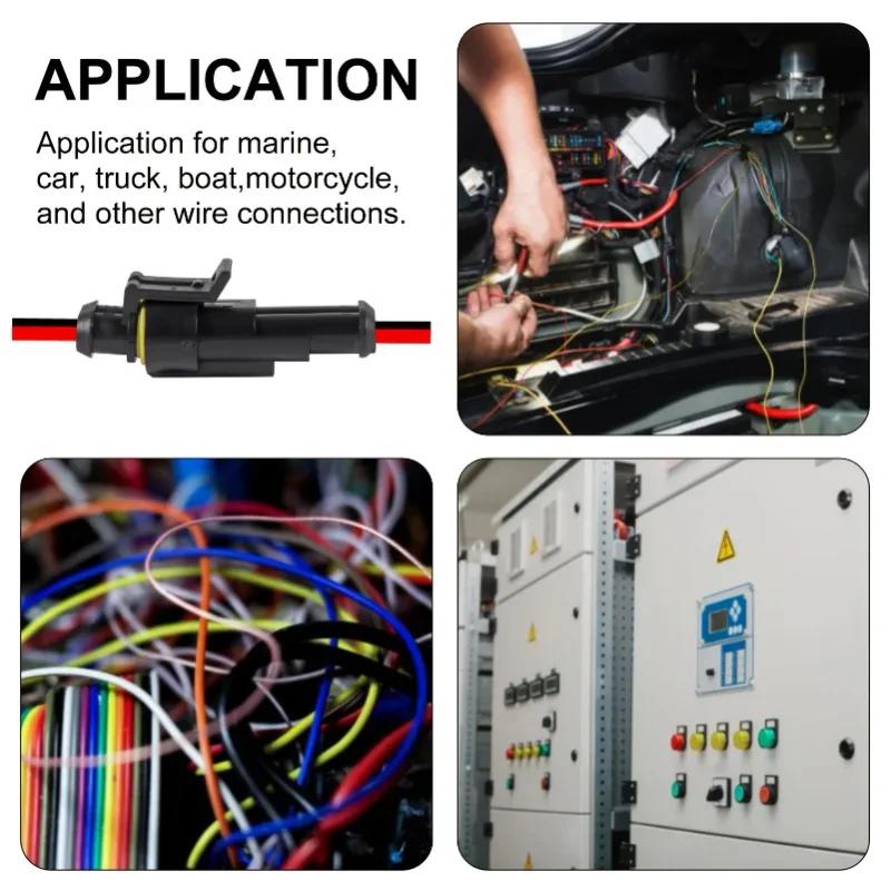 Wasserdichter Auto-Steckverbinder 2-polig Auto Motorrad Roller Marine Wasserdicht Männlich Weiblich Elektrische Steckverbinder Stecker mit Kabel