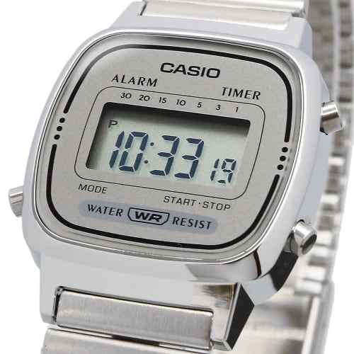 Casio CASIO watch ladies digital NEW design LA670WA-7 silver x gray overseas model