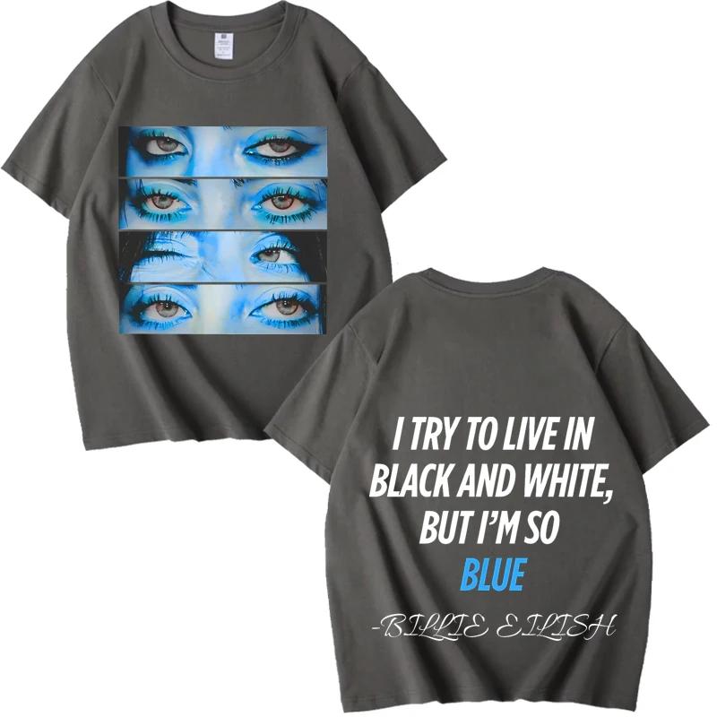 Billie Tee Blue Eyes T Shirt Men’s Women Oversized 100% Cotton Short Sleeve Summer Print Unisex Tops