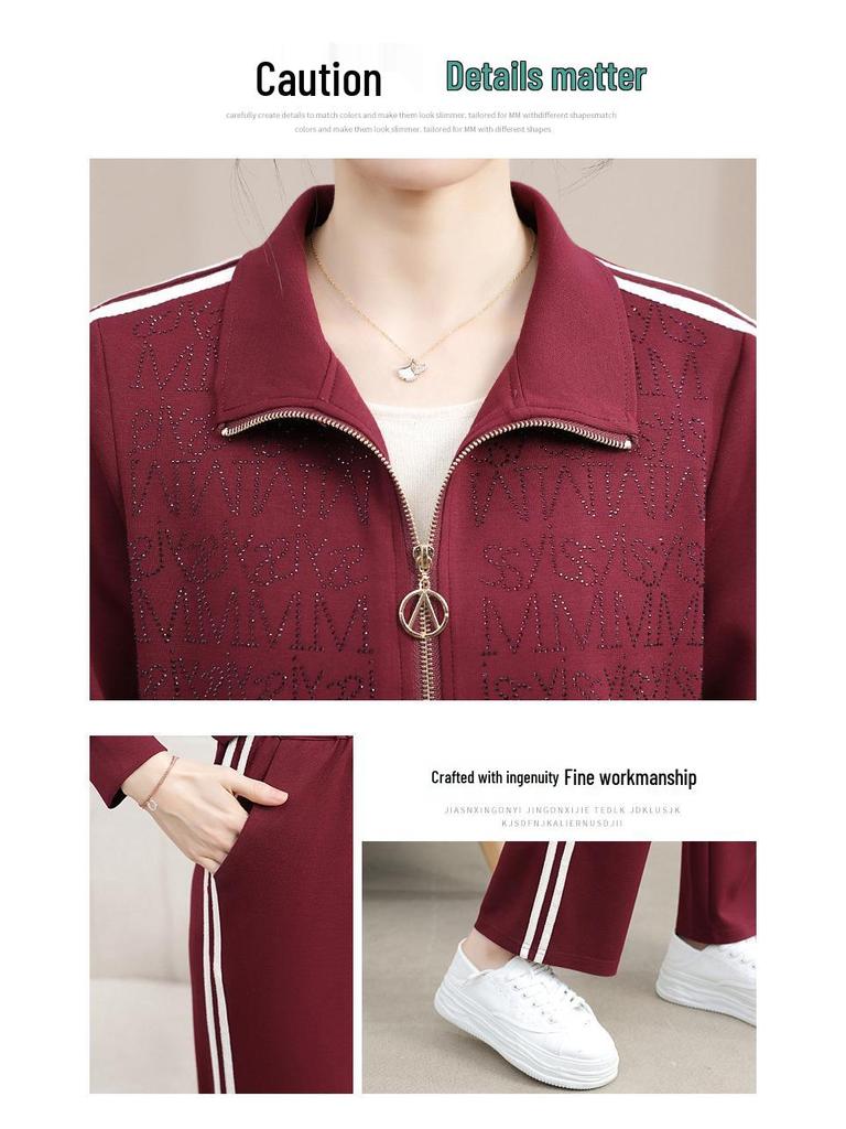 2025 New Style Spring Sportswear Set: Fashionable Two-Piece for Young, Middle-Aged & Elderly Women