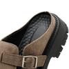 4CM Height Increasing Mules Slippers for Men Fashion Close Toe Slides Home Shoes Outdoor Clogs Suede Leather Platform Sandals
