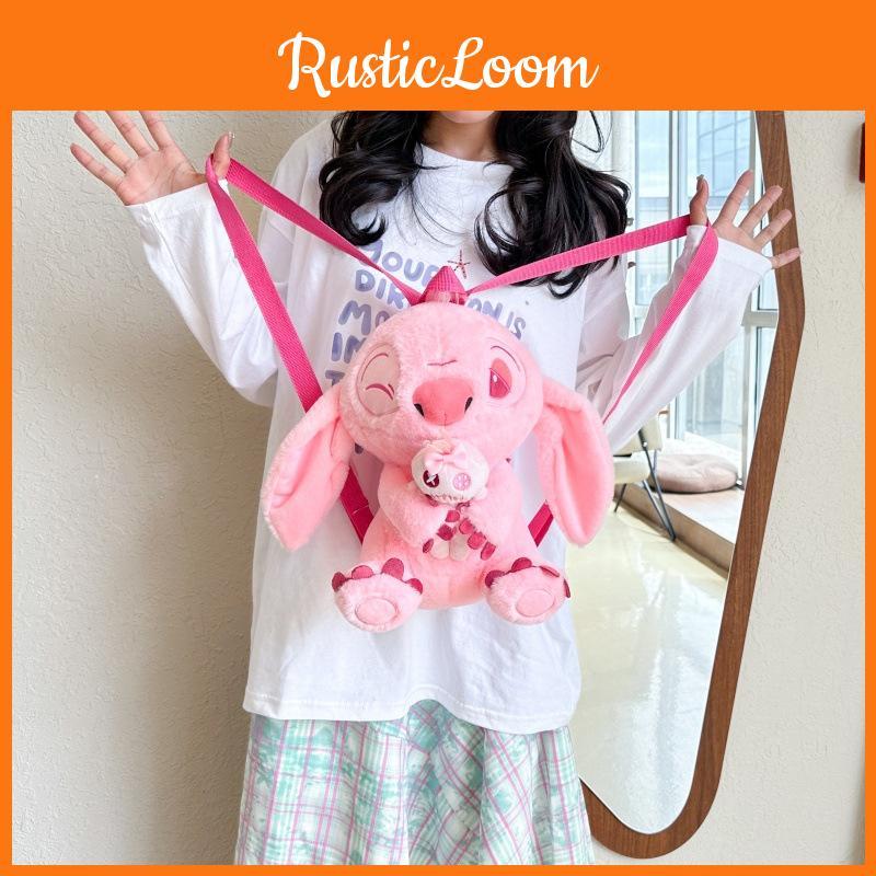 Cartoon Plush Kids Backpack With Zippered Compartment Breathability And