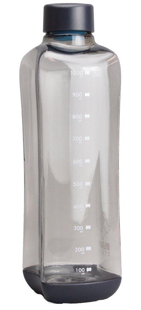 Pearl Metal PC Aqua Water Bottle, 1000ml, Direct Drinking, Gray, Block Style, H-6037