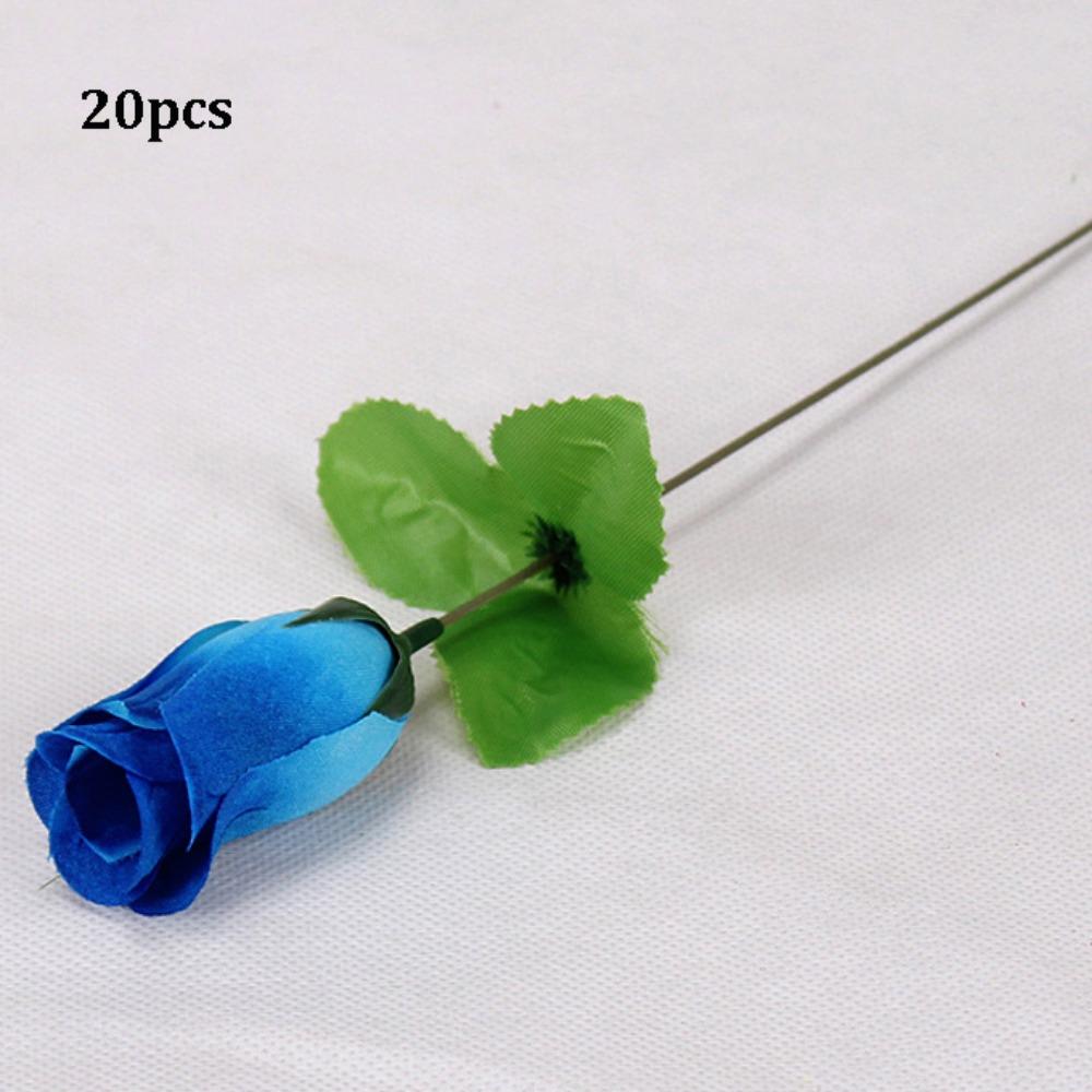 

20pcs 7 Colors Simulated Rose DIY Party Decoration Festival Supplies Vintage Silk Rose Small Artificial Rose Flowers Home Decor синій
