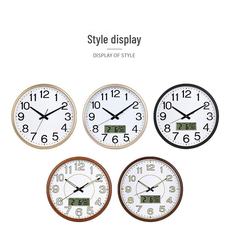 Silent Large Wall Clock with Creative Design for Living Room - Hole-Free Hanging