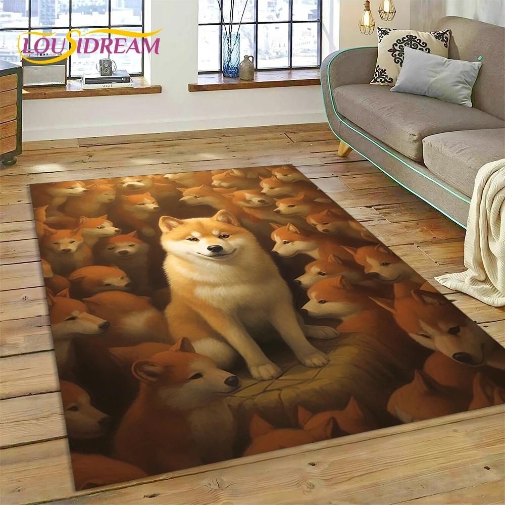 3D-Teppich mit süßem Hund, Samojede, Chihuahua, Husky, Koki, Cartoon-Teppich für Wohnzimmer, Schlafzimmer, Heimdekoration, rutschfest, für Sofa, Fußmatte, Geschenk