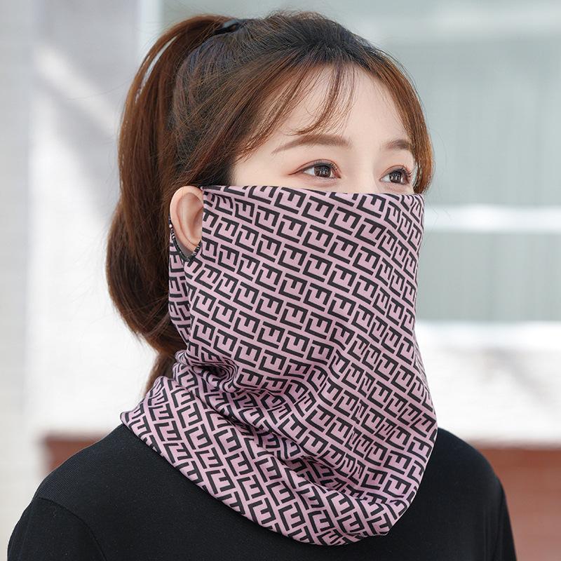 Women's Autumn & Winter Plush Face Mask Neck Protector: Windproof, Warm, and Versatile Scarf Set for Outdoor Cycling