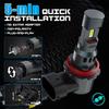 1pair(2pcs)H11 LED headlight With cooling fan H17 fog driving light for car Super bright 70W 3570SMD Waterproof 6000K