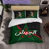 Ensemble de literie 3 pièces motif football Maroc Housse de couette douce en microfibre avec taies d'oreiller pour chambre à coucher