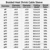 Braided Cable Sleeve Heat Shrink Tube 6/8/10/12mm Insulation Flam Retardant PET Auto Line Organizer Wire Wrap Sheath Protection