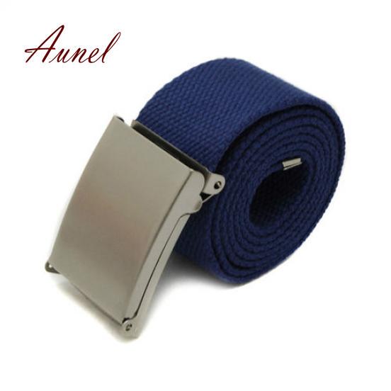 Fantastik Erkekler Unisex Kanvas Metal Toka Düz Dokuma İş Rahat Kemer Kayışı