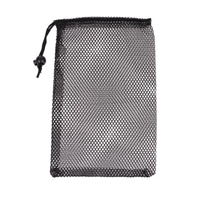 Black Durable Nylon Mesh Drawstring Bag Storage Pouch Multi Purpose Home Travel Outdoor Activity Laundry Bag Stuff Sack