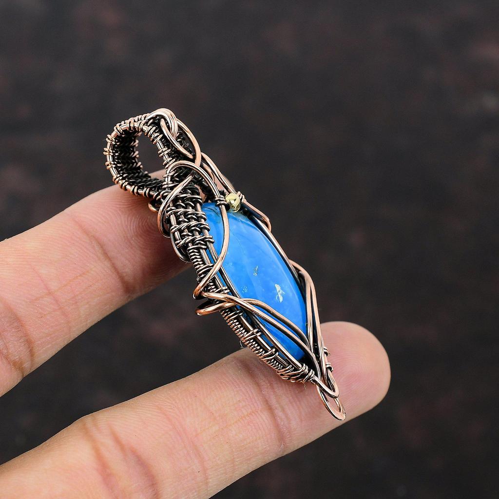 Smithsonite Pendant Copper Wire Wrapped Pendant Gemstone Pendant Handmade Pendant Copper Jewelry For Gift Wire Wrapped Smithsonite Jewelry